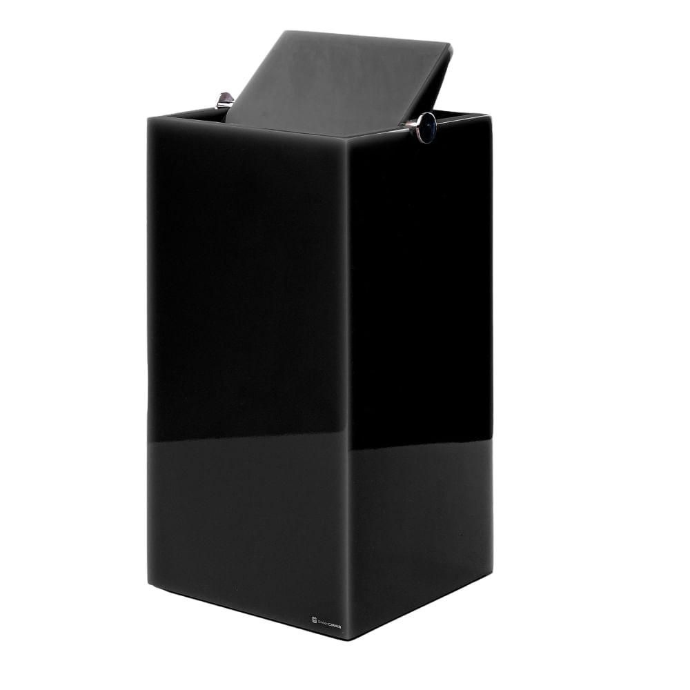 Lixeira Eixo Quadrado Preto Banho Mais